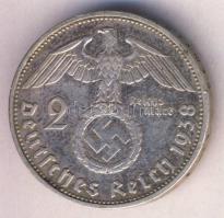 Német 3. Birodalom 1938G 2M Ag "Hindenburg" T:2/2- German Third Reich 1938G 2 Marks Ag "Hindenburg" C:XF/VF