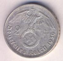 Német 3. Birodalom 1939A 2M Ag "Hindenburg" T:2/2- ph. German Third Reich 1939A 2 Marks Ag "Hindenburg" C:XF/VF ph.