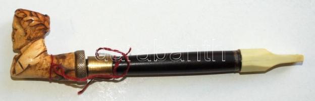 Tajték pipa Kazinczy faragott fejével