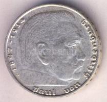 Német 3. Birodalom 1937D 2M Ag "Hindenburg" T:2/2- ph.
German Third Reich 1937D 2 Marks Ag...