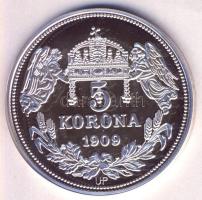 DN "Királyi koronák / 1909 5K - IV.Károly" Ag emlékérem (20g/0.999/38,61mm) T:PP Csak 2000db, tanúsítvánnyal!