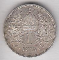 Ausztria 1914. 1K Ag T:2 Austria 1914. 1 Corona Ag C:XF