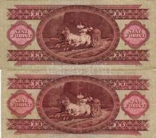 1960-62. 100Ft 2 klf darab T:II,II/III