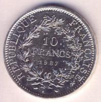 Franciaország 1967. 10Fr Ag "Herkules csoport" T:1- France 1967. 10 Francs Ag "Hercules group" C:AU