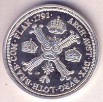 DN. Történelmi féltallérok utánveretben "II. Lipót féltallérja 1791." Ag (10,37g/0.999) T:PP Csak 2000db!