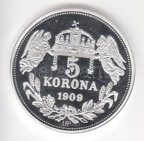 DN "Királyi koronák / 1909 5K - Mária Terézia" Ag emlékérem (20g/0.999/38,61mm) T:PP Csak ...
