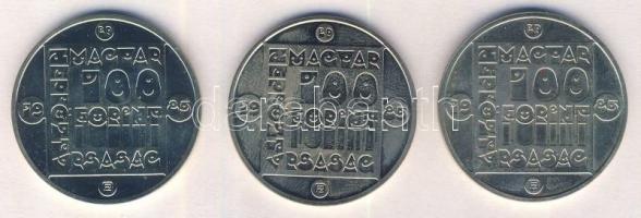 1985. 100Ft 3klf db "Természetvédelem - vadmacska, mocsári teknős, vidra" sor T:BU