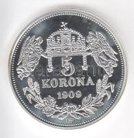 DN "Királyi koronák / 1909 5K - II. József" Ag emlékérem (20g/0.999/38,61mm) T:PP Csak 200...