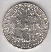 Csehszlovákia 1948. 100K Ag "Károly Egyetem" T:1- Czechoslovakia 1948. 100 Korun Ag "Charles University" C:AU