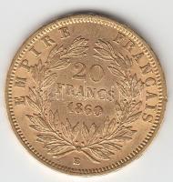 Franciaország/Második Császárság 1860BB 20Fr Au "III. Napóleon" Strasbourg (6.44g/0.900) T...