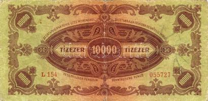 1945. 10.000P tévnyomatos bélyeggel T:III