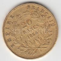 Franciaország/Második Császárság 1854A 20Fr Au "III. Napóleon" Párizs (6.45g/0.900) T:2-
F...