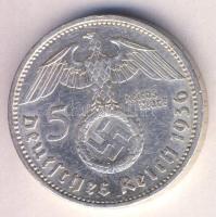 Német 3. Birodalom 1936A 5M Ag "Hindenburg" T:2/2- German Third Reich 1936A 5 Marks Ag "Hindenburg" C:XF/VF