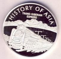 Mongólia 2003. 1000T Ag(0.999) "Ázsia történelme-Transz-Szibériai Vasút" T:PP Tanúsítvánny...