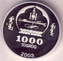 Mongólia 2003. 1000T Ag(0.999) "Ázsia történelme-Edmund Hillary" T:PP Mongolia 2003. 1000 Togrog Ag "History of Asia-Edmund Hillary" C:PP