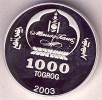 Mongólia 2003. 1000T Ag(0.999) "Ázsia történelme-Konfuciusz" T:PP  Mongolia 2003. 1000 Togrog Ag "History of Asia-Confucius" C:PP
