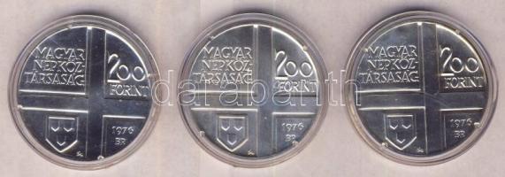 1976. 200Ft Ag 3klf db "Festők I. - Munkácsy, Szinyei, Derkovits" T:BU