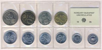 1985. 2f-20Ft 10db klf érmés forgalmi sor fóliatokban T:1