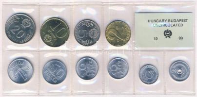 1989. 2f-20Ft 10db klf érmés forgalmi sor fóliatokban T:1