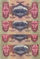 1930. "*"-os 100P, benne papírránc, alacsony 000048-as sorszám 4db T:II,II-