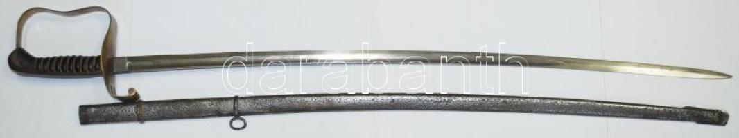 XIX. sz. végi díszőrségi kard jó állapotban, hüvellyel / 
Hungarian military parade sword 95 cm