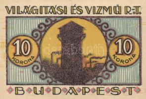 Budapest 1920. "Világítási és Vízmű R.T." Utalványa 20f, 50f, 1K, 2K, 5K, 10K T:I