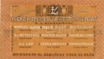 Budapest 1919. Központi Sajtóvállalat R.T. 20f T:III