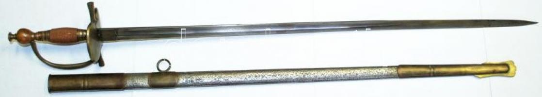 XIX. sz. végi olasz díszőrségi kard jó állapotban, kinyitható marok védővel, a pengén Solingen jelzé...