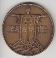 Kiss György (1943-) 1991. "II.János Pál pápa látogatása - Esztergom" Br emlékérem (42mm) T:2 dísztokban