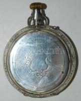 cca 1900 Duplafedelű, 15 köves svájci ezüst (Ag) zsebóra porcelán számlappal, másodpercmutatóval, a ...