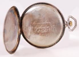 Art-Deco, ezüst svájci "Prima" zsebóra, tisztításra szorul, nagyon szép állapotban, jelzet...