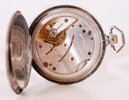 Art-Deco, ezüst svájci "Prima" zsebóra, tisztításra szorul, nagyon szép állapotban, jelzet...