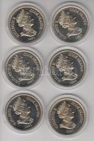 Cook-szigetek 2003. 1$ CuNi (6xklf) "A történelem híres hajói" sorozat T:PP Csak 2000db, d...