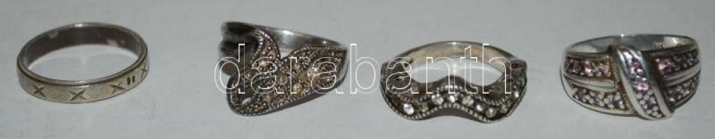 Kis ékszertétel: 4db ezüst (Ag) gyűrű / Silver rings, br: 14,8gr