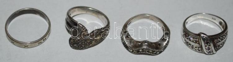 Kis ékszertétel: 4db ezüst (Ag) gyűrű / 
Silver rings, br: 14,8gr