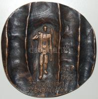 1969. "Ózdi szénbányák" nagyalakú bronz plakett Szign:AT (Asszony Tamás)