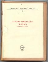 Tinódi Sebestyén: Cronica. Kolozsvár, 1554. Facsimile kiadás tanulmánnyal. Bp. 1959. Akadémiai kiadó. Bordázott gerincű egészbőr-kötésben. Műanyag tékában