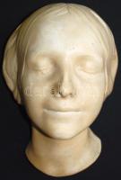 Cca 1900 női halotti maszk, gipsz, 33×24 cm, jó állapotban