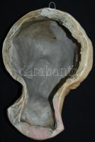 Cca 1900 női halotti maszk, gipsz, 33×24 cm, jó állapotban