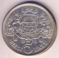 Lettország 1929. 5L Ag T:2/2-  Latvia 1929. 5 Lati Ag C:XF/VF