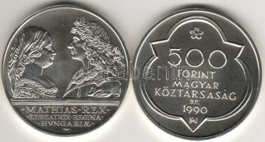 1990. "Mátyás király I-II" 500Ft+500Ft ezüst tanúsítvámmyal T:BU