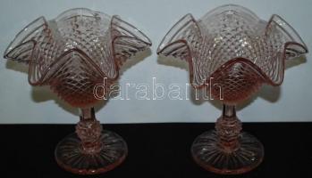 2 db öntött fagyis üvegkehely, hibátlan, m:16 cm, d:16 cm