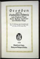 Monographien zur Erdkunde: Sophus Ruge: Dresden und die Sächsische Schweiz. Bielefeld-Leipzig, 1924,...