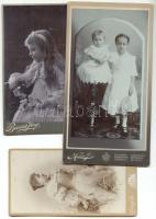 1db katonai és 3db keményhátú fotó / 
Vintage photos, one military 16x8,5cm-25x16cm