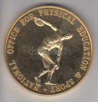 DN "Diszkoszvető emlékérem / National Office of Physical Education & Sport" aranyozott piefort emlékérem (65mm) T:PP