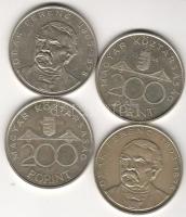 1994. "Deák" 200Ft ezüst 4db T:1-2