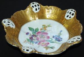 Cca 1910 Rosenthal Moliere dísztányér, matricás, gazdag arany díszítéssel, hibátlan, jelzett, d:23 c...