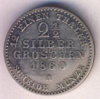 Német Államok / Lippe 1860A 2 1/2SGr Ag "Lipót" T:3 German States / Lippe 1860A 2 1/2 Silbergroschen Ag "Leopold" C:F