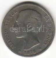 Spanyolország 1876. 1P ezüst T:3/4