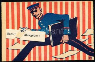 Bial & Freund gramophone, postman, mechanical card
